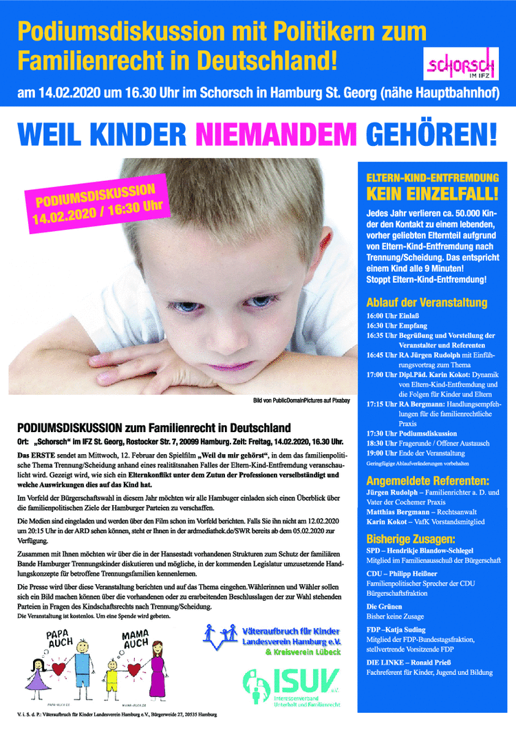 Einladung zur Podiumsdiskussion zum Familienrecht in Deutschland